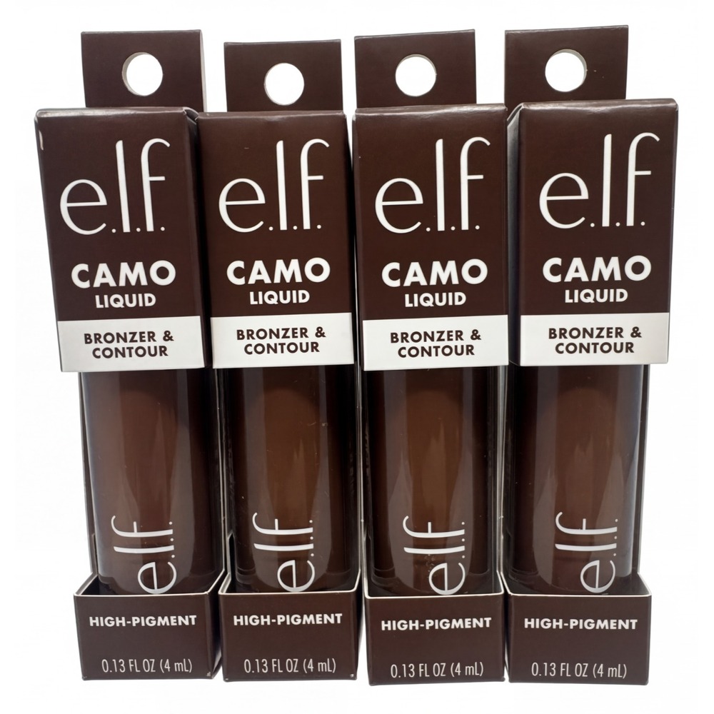 4 Pk Elf Camo Liquid Bronzer & Contour 7 Tan / Deep High Pigment Lot .13oz E.l.f